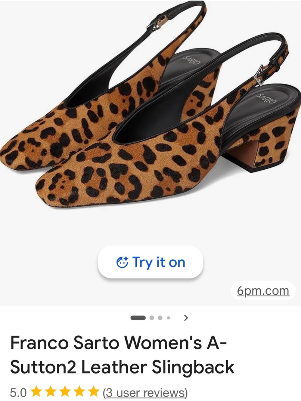 Franco Sarto Leopard-Print Slingback Block Heels - Brown/Black